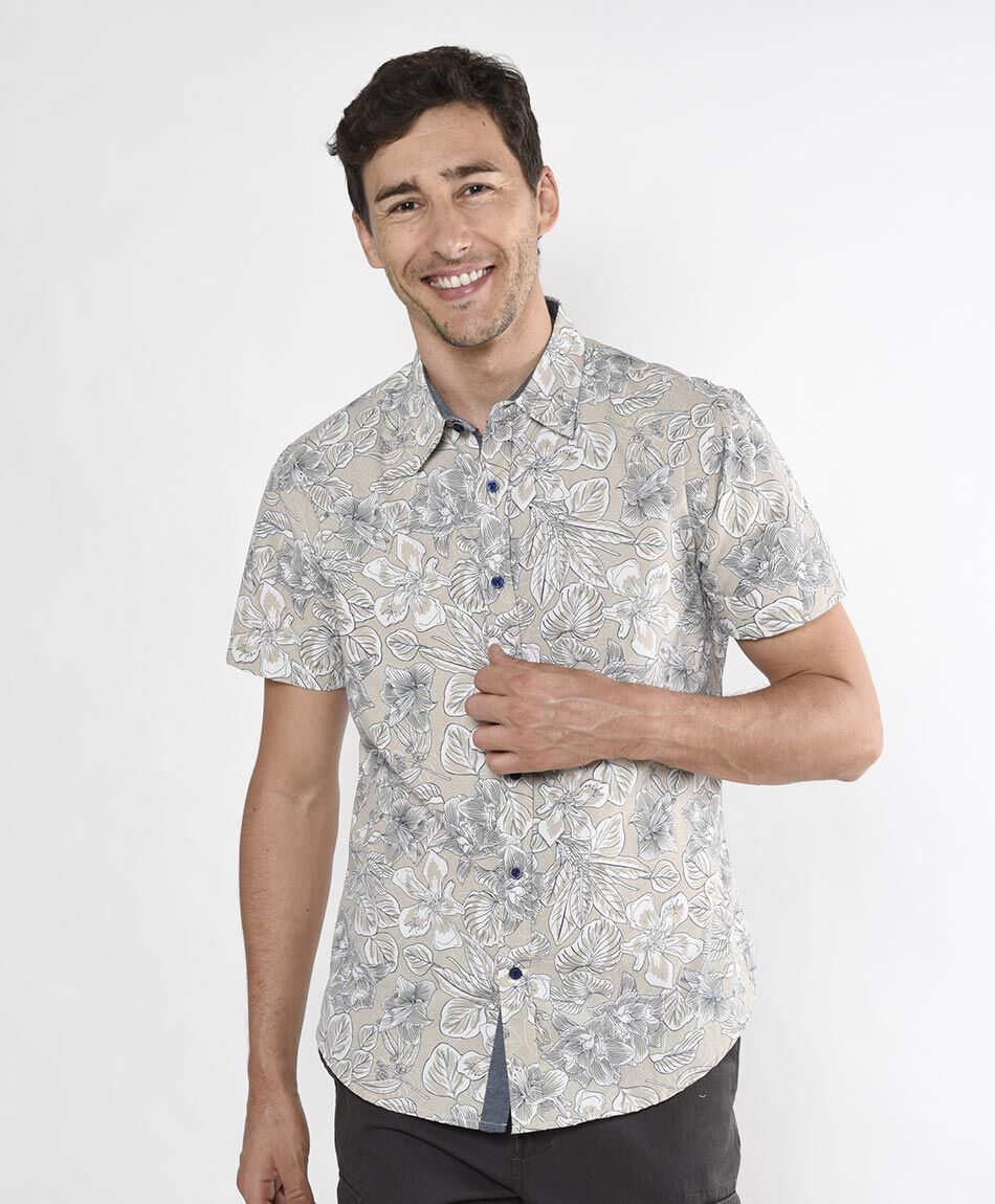 Camisa floral manga corta