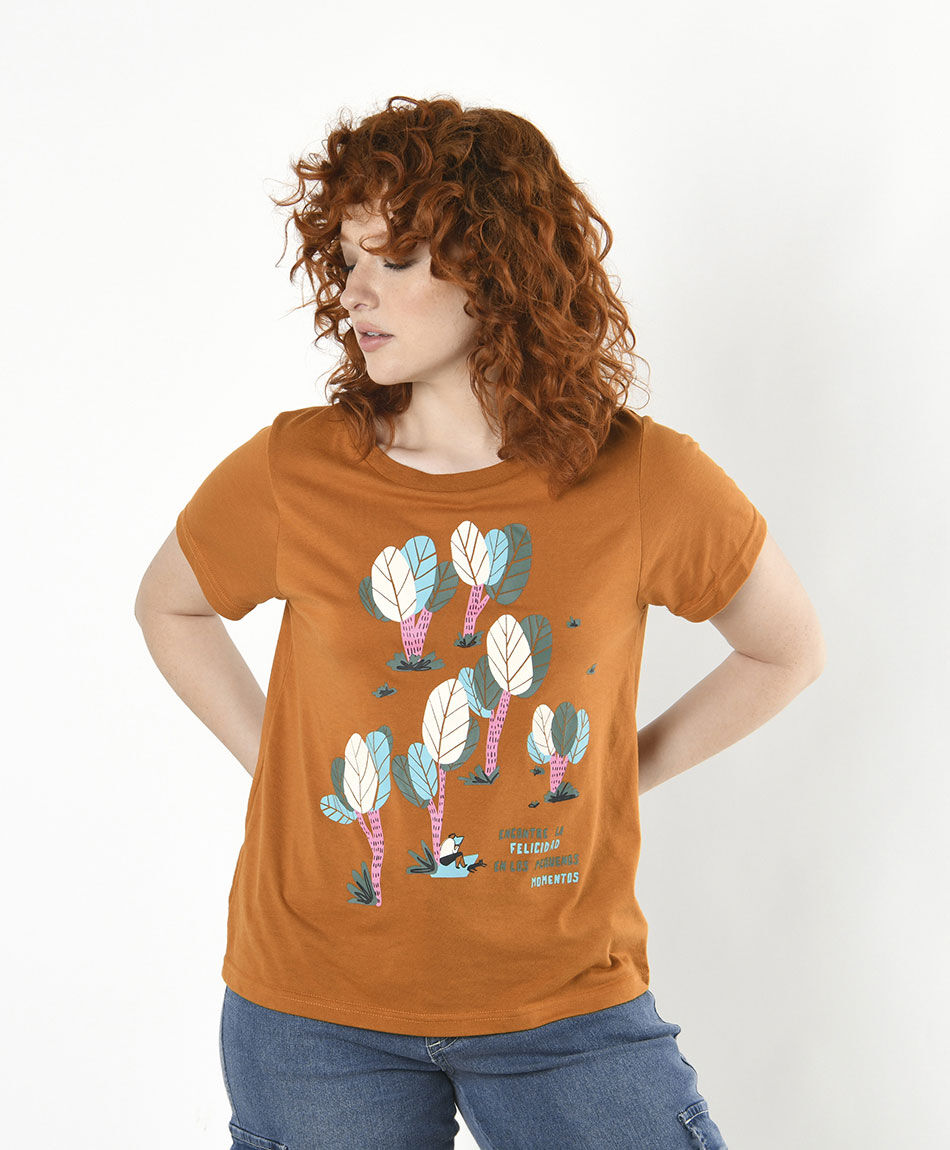 Polera mujer estampado árboles