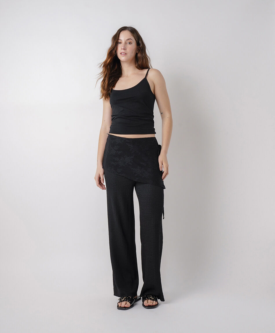 Pantal&oacute;n mujer pareo encaje negro