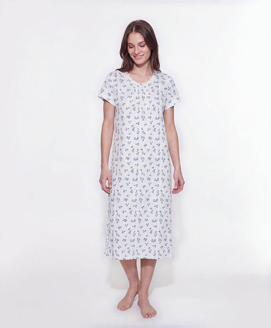 Camisa de dormir mujer puntos flores