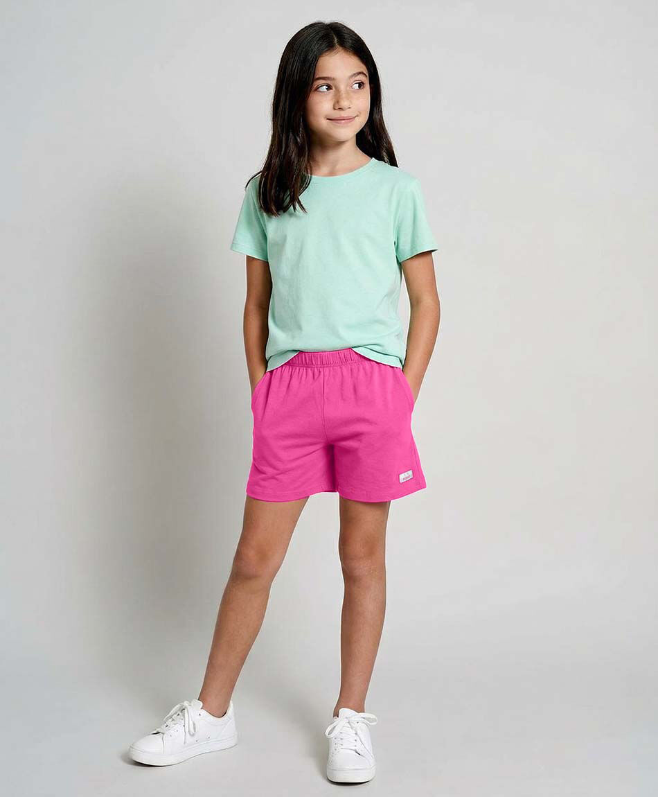 Short ni&ntilde;a biker fucsia