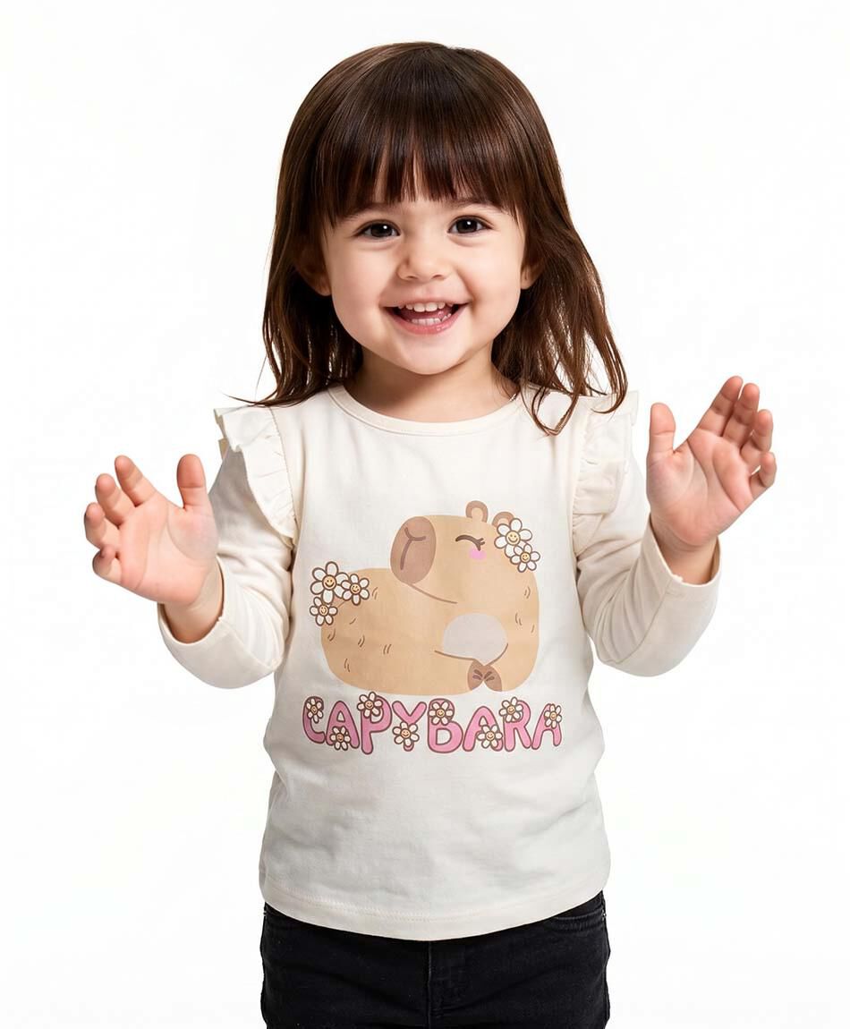 Polera beb&eacute; manga larga capibara