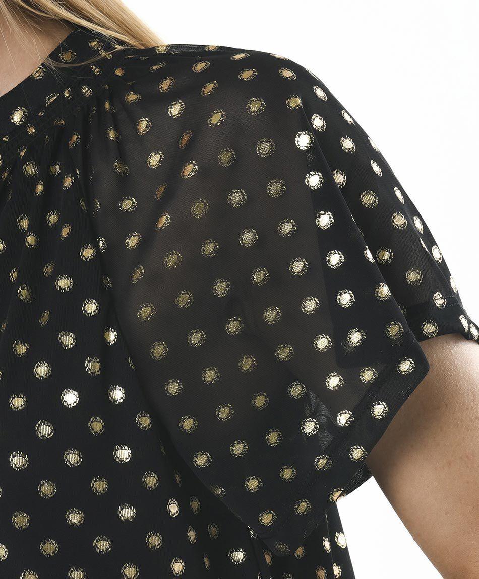 Polera mujer doble lunares