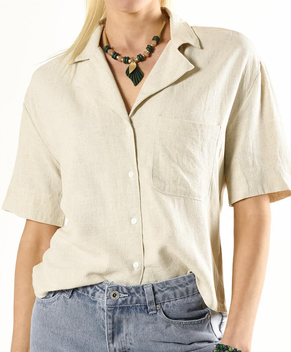 Blusa oversize manga corta