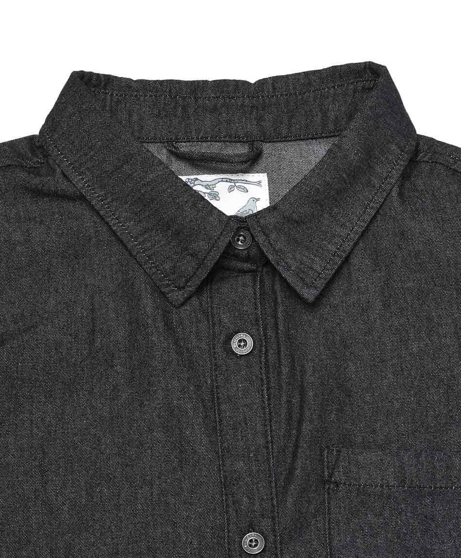 Blusa mujer denim negra oversize