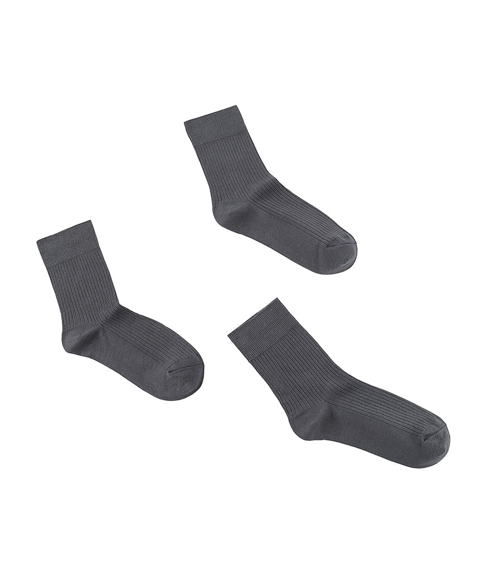 Pack 3 calcetines escolar gris basic