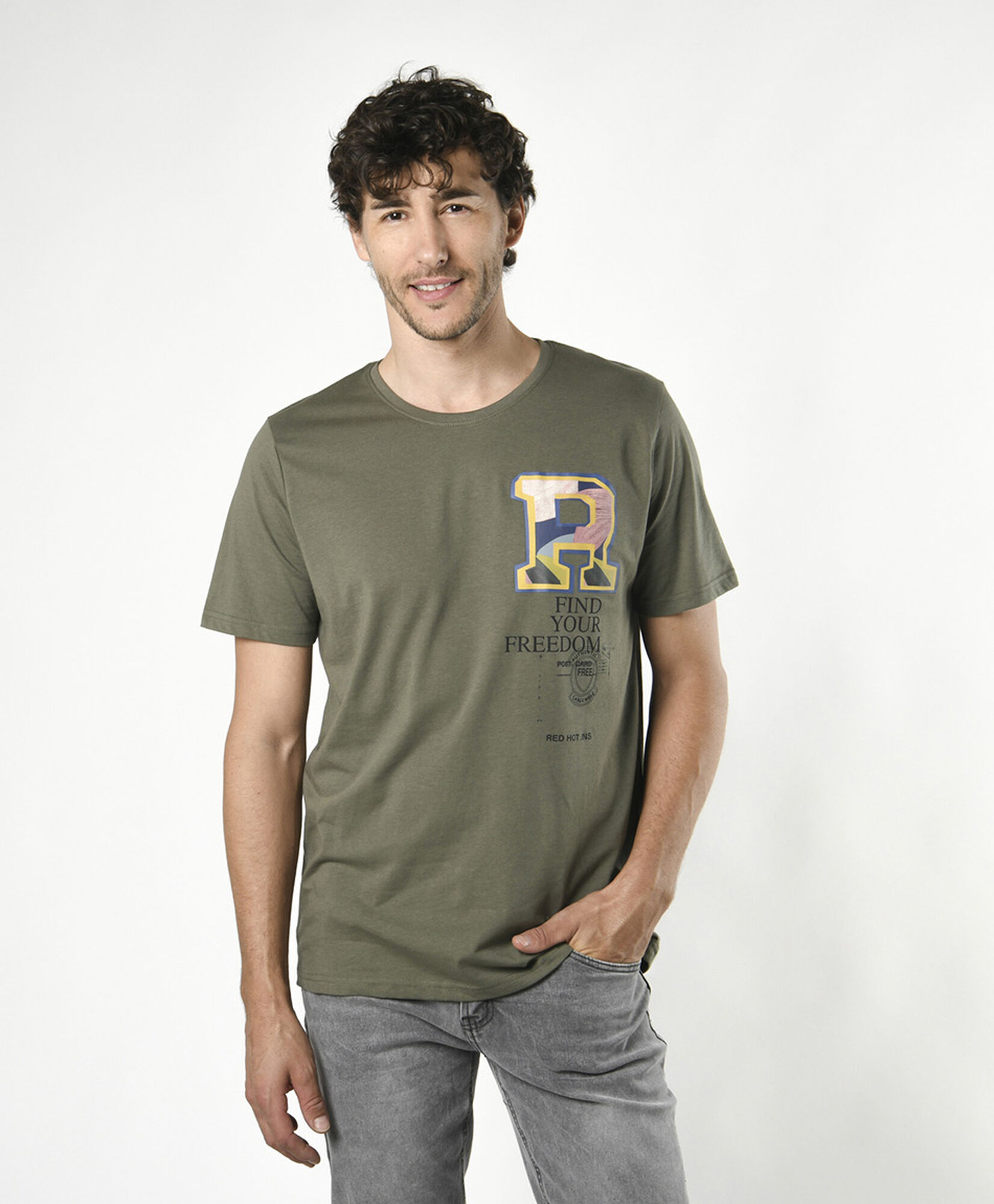 Polera hombre estampado frontal Polera hombre estampado frontal