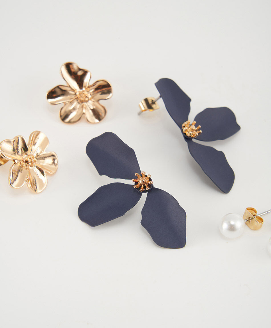 Set aros mujer flores