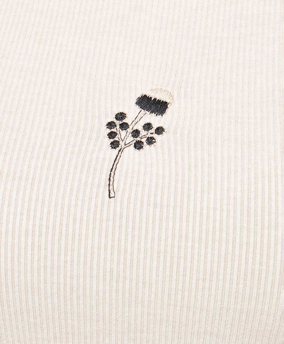 Polera mujer bordado flor