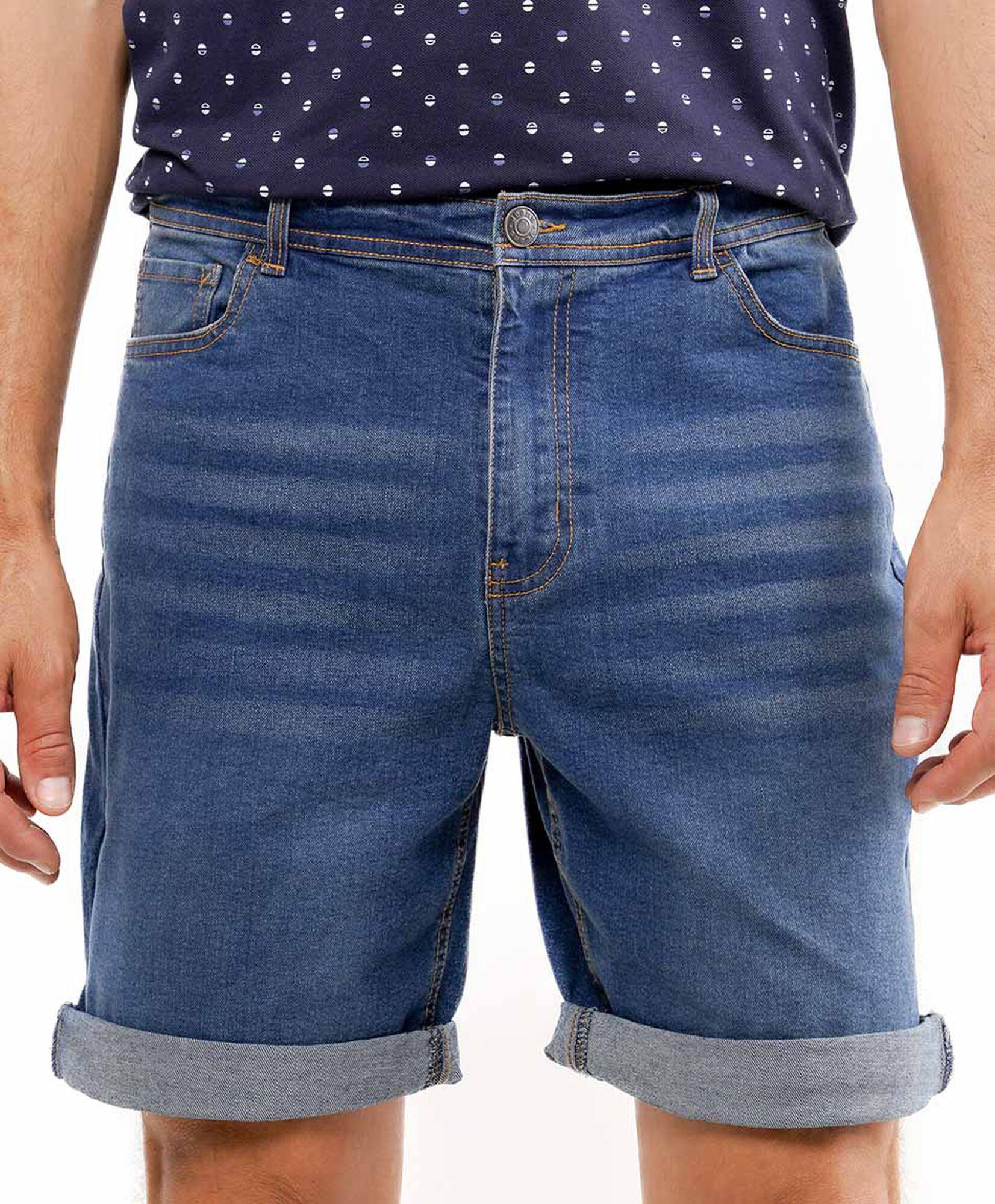 Short hombre mezclilla basta doblada Short hombre mezclilla basta doblada