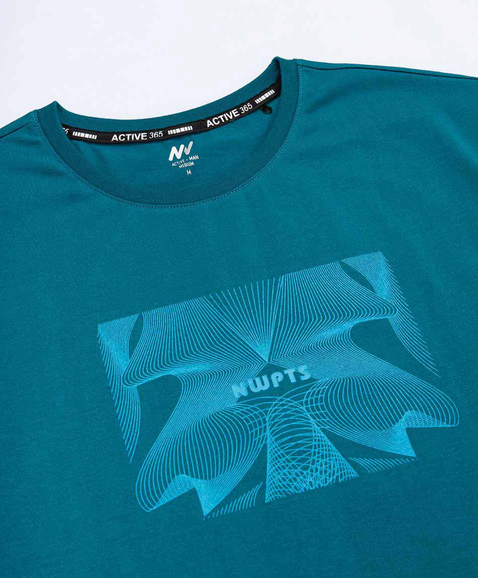 Polera deportiva hombre cuadro ondas