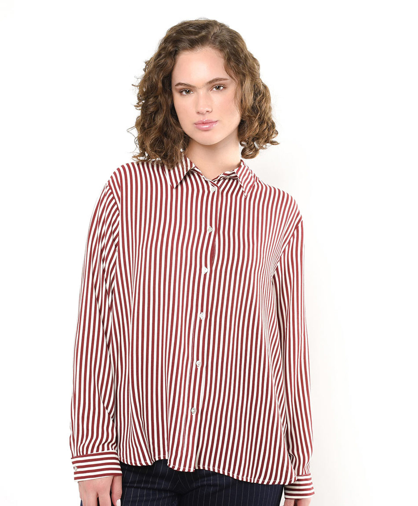 Blusa mujer líneas rojo oscuro Blusa mujer líneas rojo oscuro
