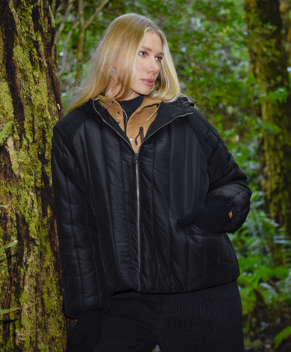 Parka mujer costuras verticales