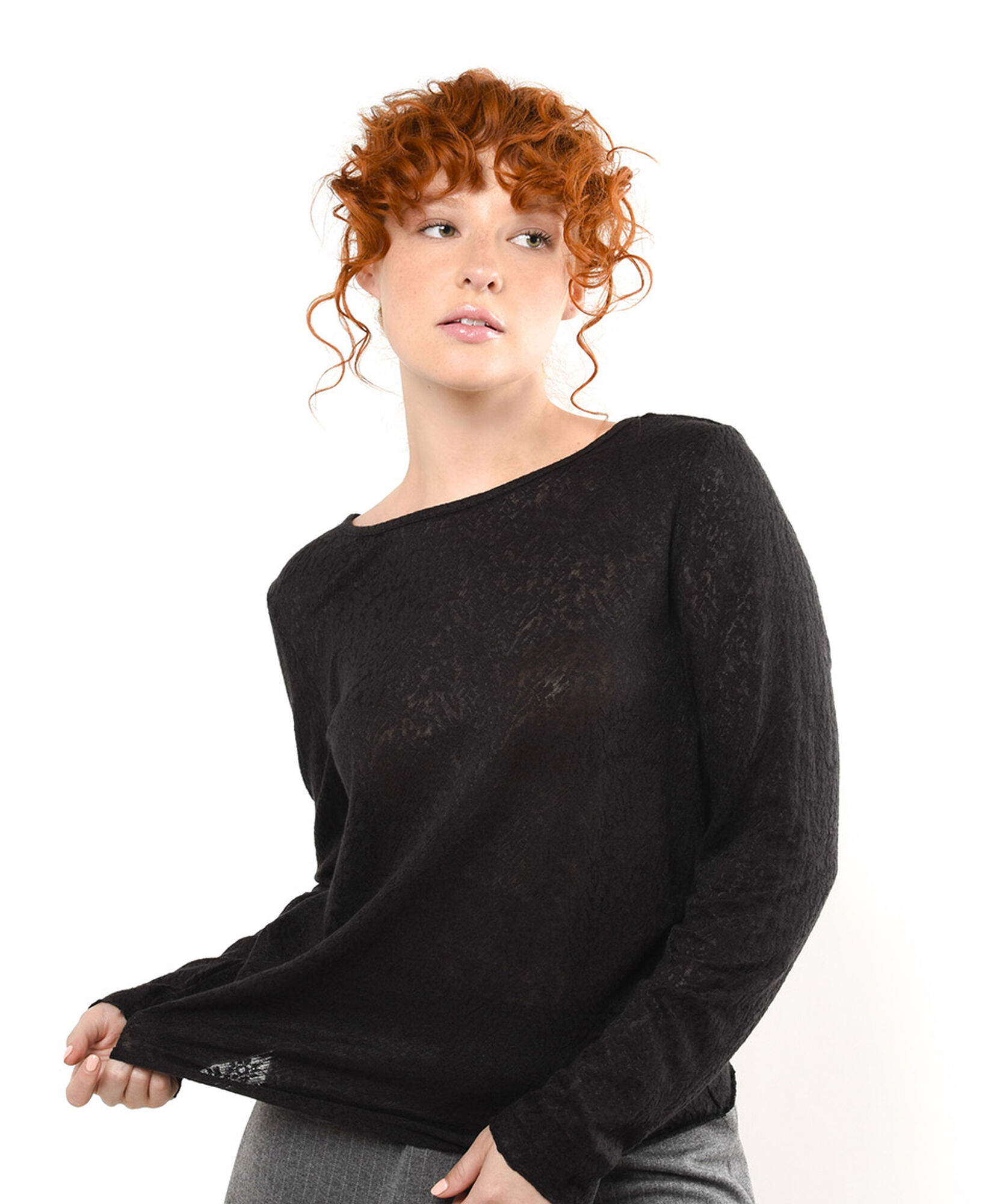 Polera mujer encajes transparente Polera mujer encajes transparente