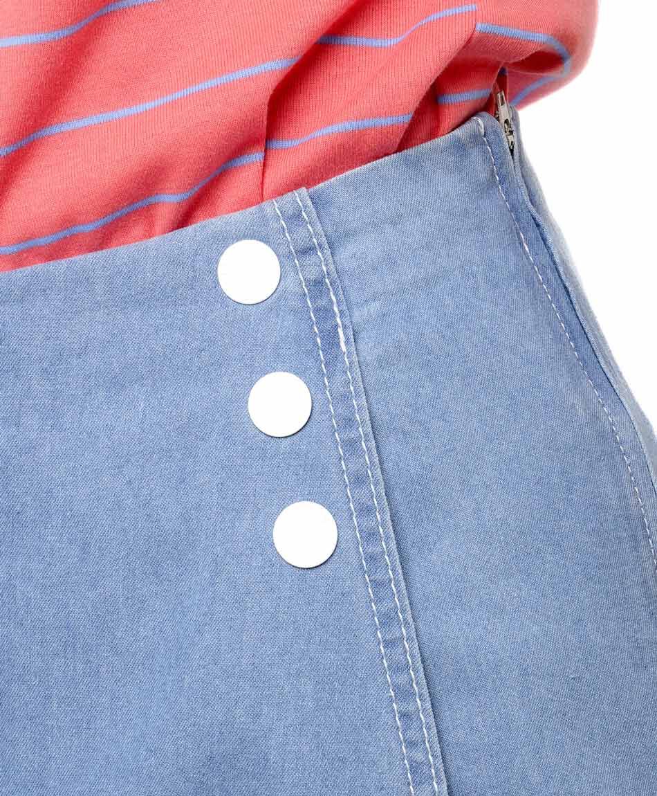 Short mujer falda tencel botones