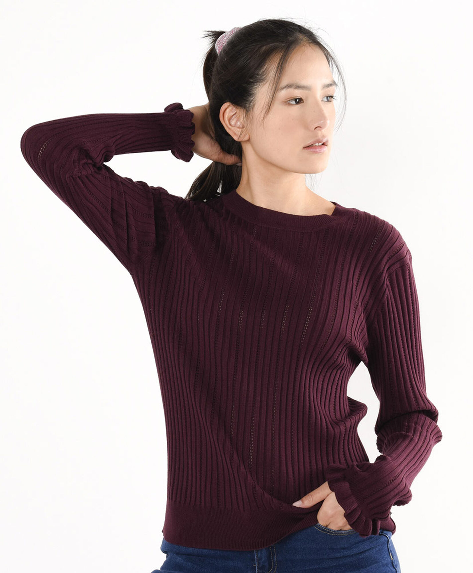 Sweater mujer jacquard ajustado Sweater mujer jacquard ajustado