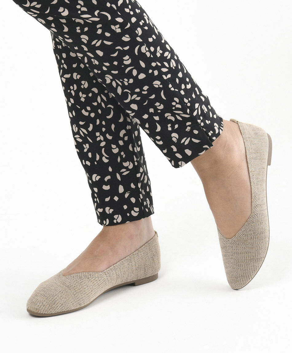 Ballerina mujer tejida brillos taco cuadrado