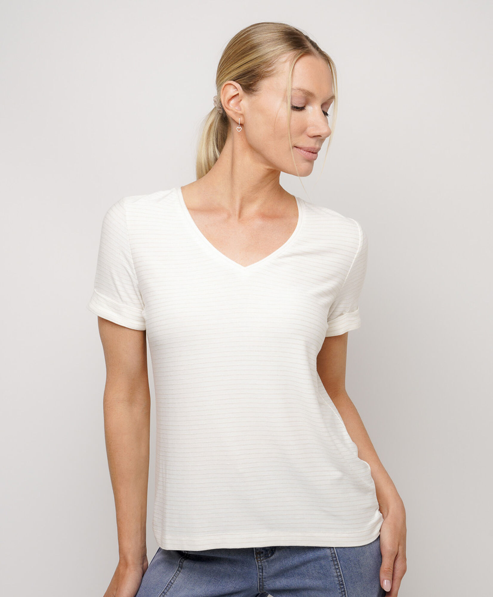 Polera mujer mini líneas brillos Polera mujer mini líneas brillos