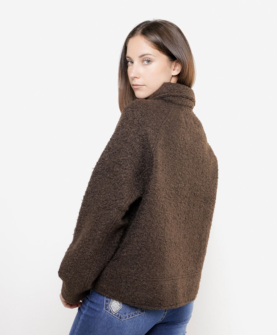 Chaqueta mujer textura caf&eacute;