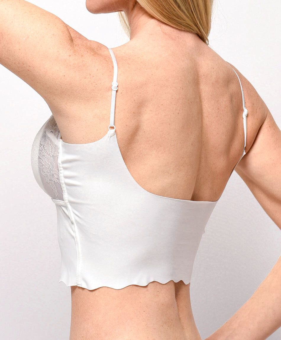 Bralette mujer encajes pretina larga