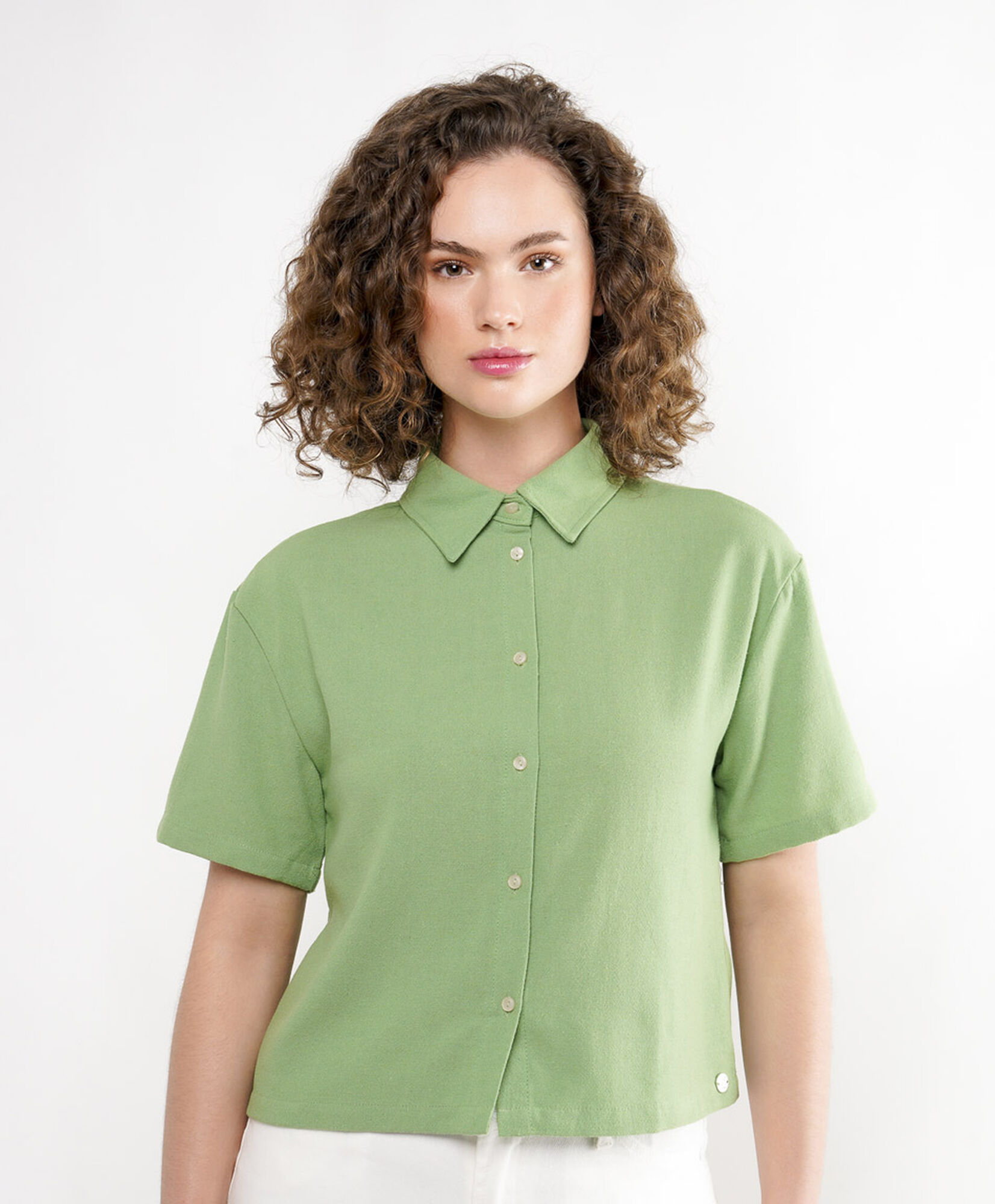 Blusa mujer manga corta verde Blusa mujer manga corta verde