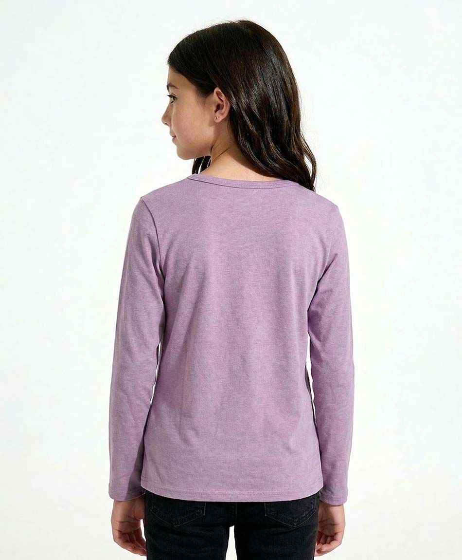 Polera ni&ntilde;a b&aacute;sica manga larga