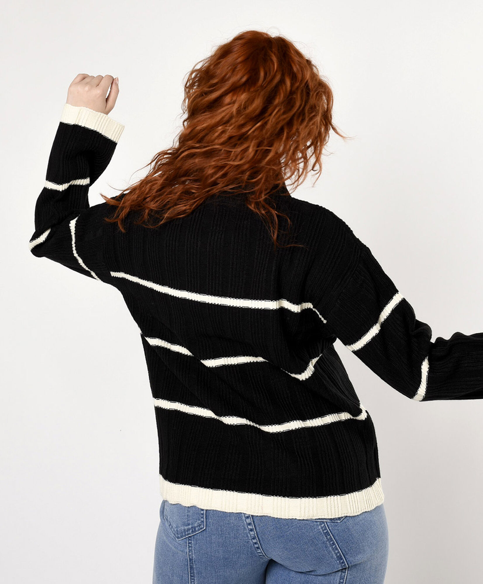 Sweater mujer líneas manga ancha Sweater mujer líneas manga ancha