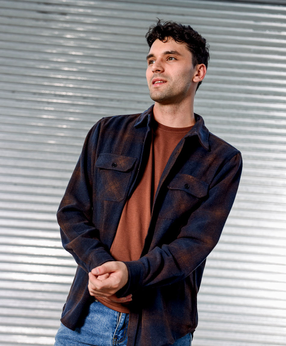 Chaqueta hombre le&ntilde;adora franela escosesa