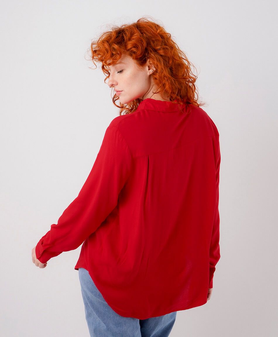 Blusa mujer camisera roja