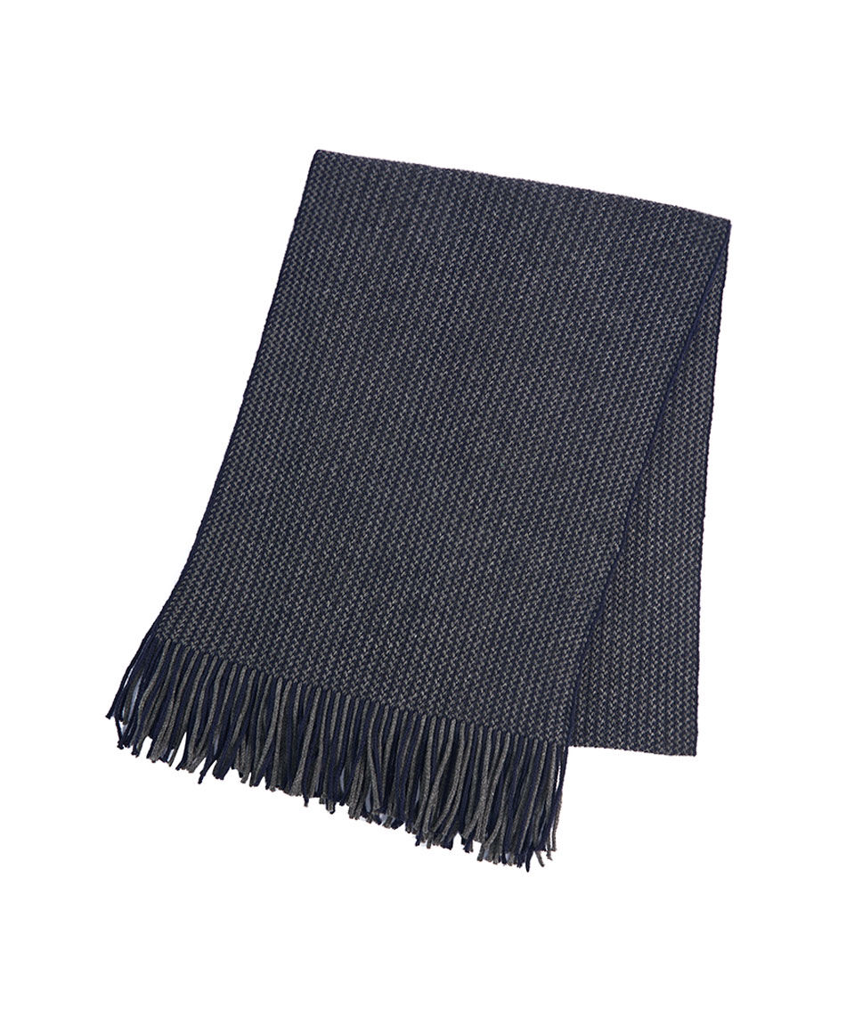 Bufanda hombre gris flecos