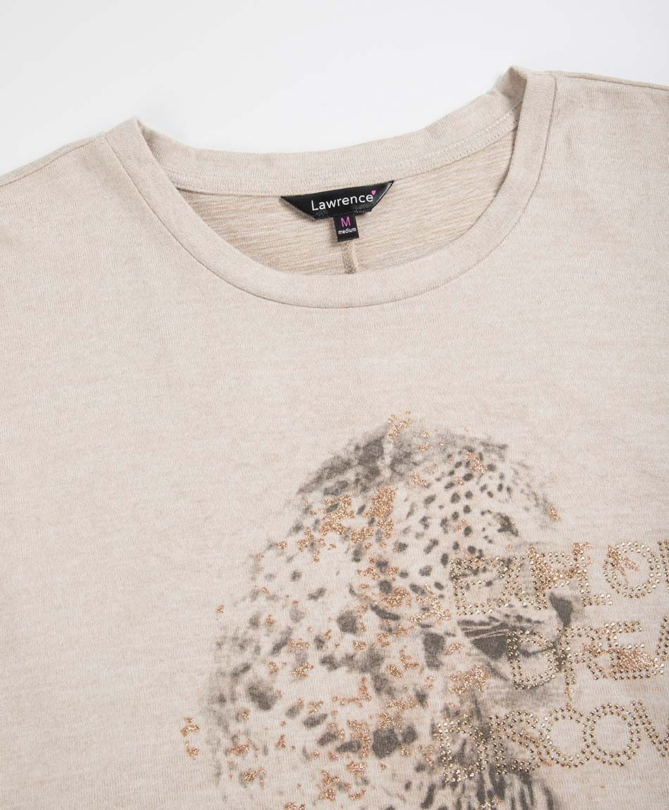Polera mujer lanosa estampado