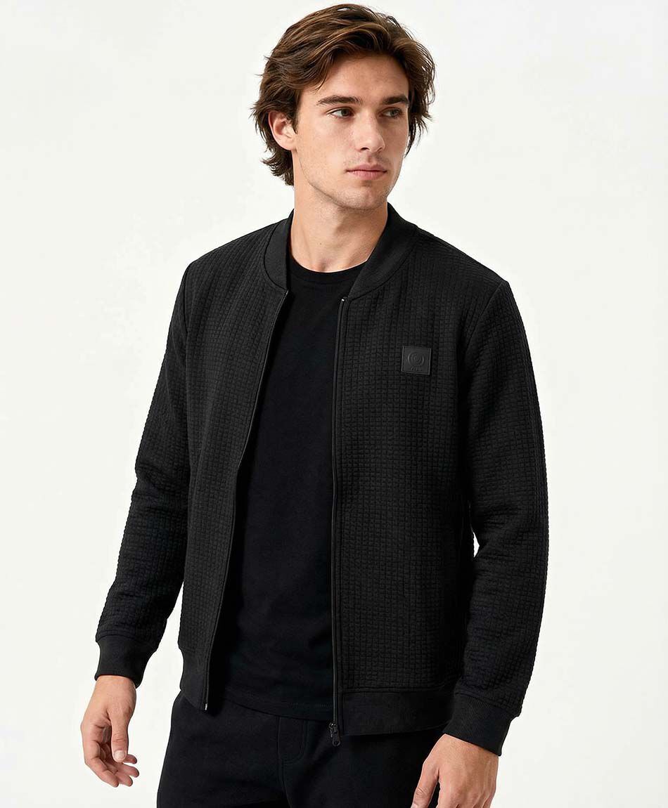 Chaqueta hombre bomber negra