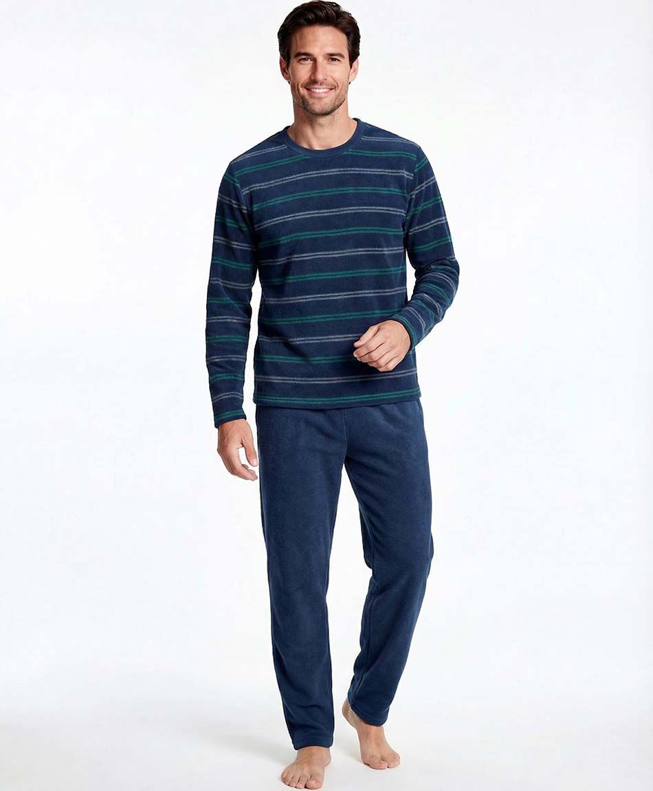 Pijama hombre cuello redondo cl&aacute;sico