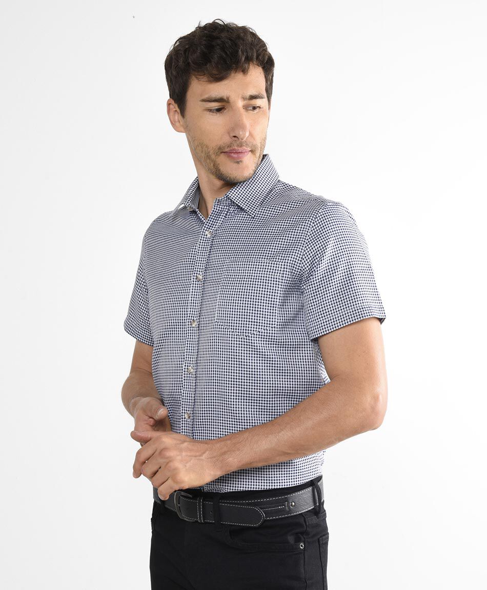 Camisa cuadros manga corta