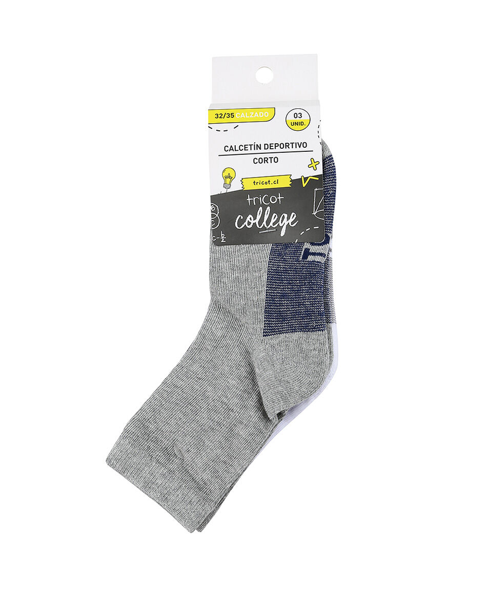 Pack 3 calcetines escolar tricolor