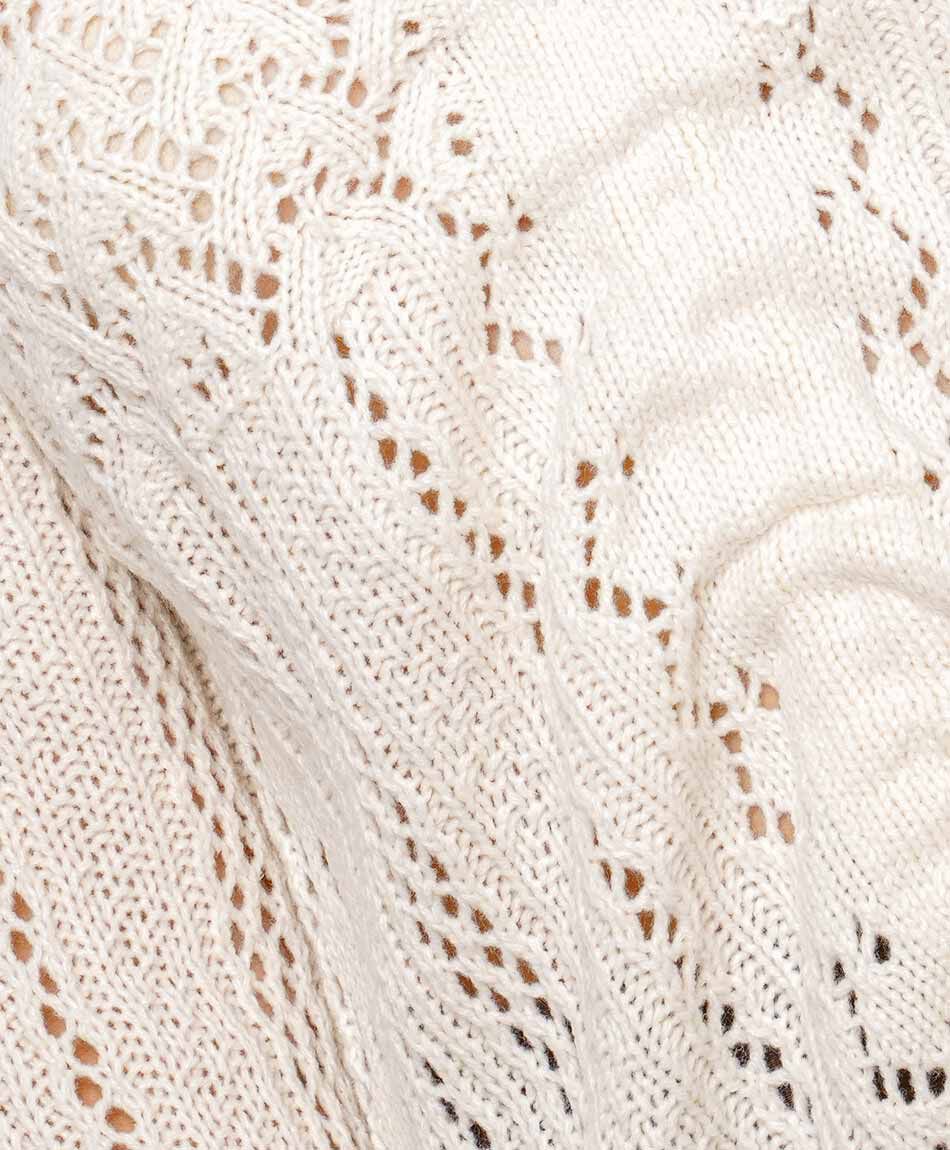 Sweater mujer calado crema