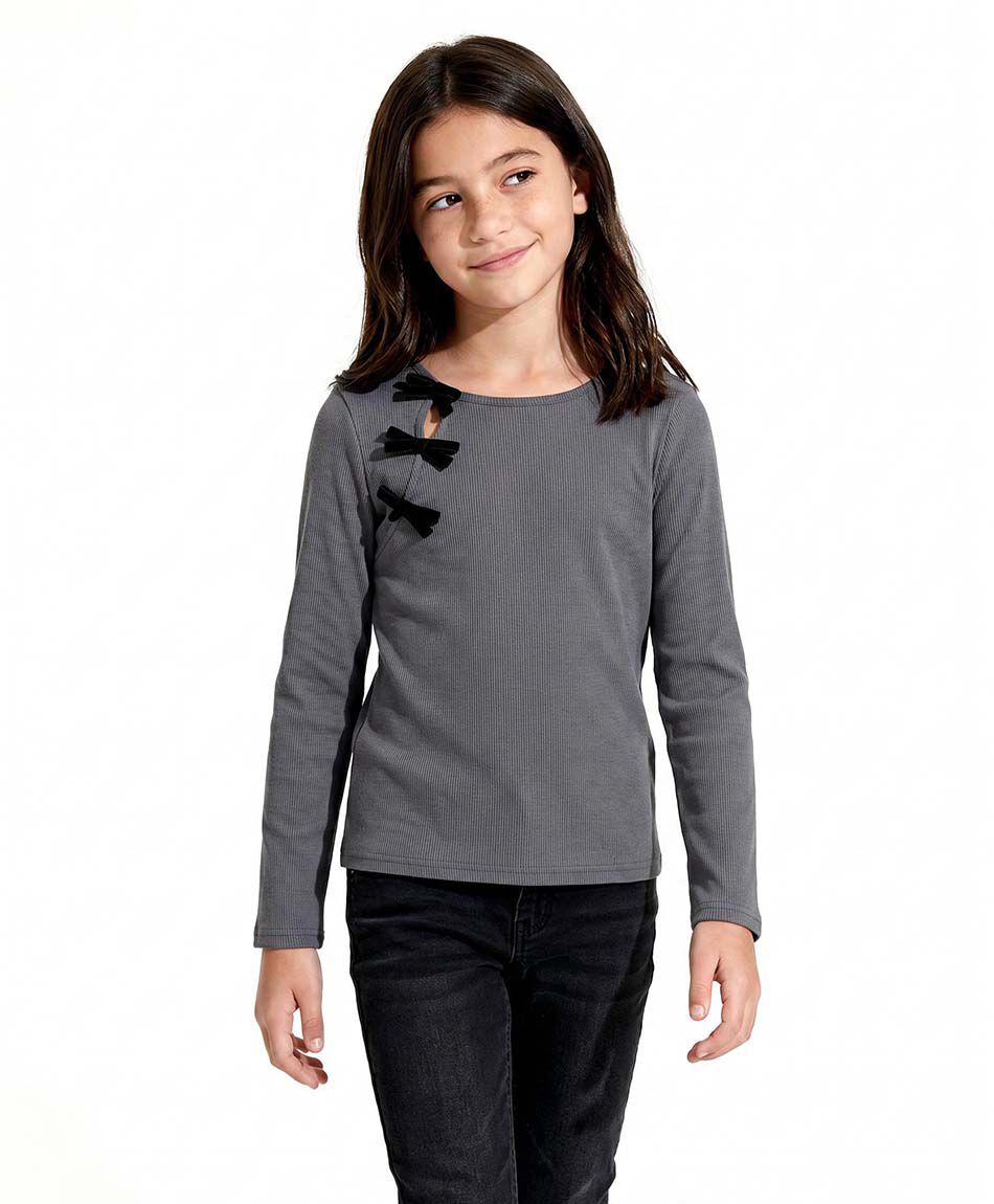 Polera ni&ntilde;a cintas negras