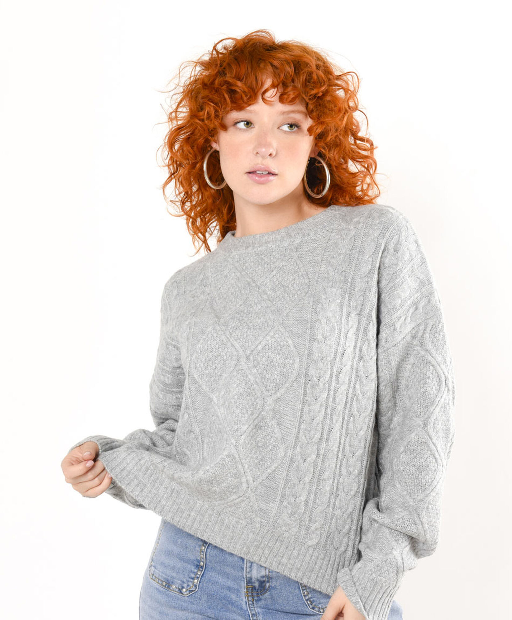 Sweater mujer trenzado corto Sweater mujer trenzado corto
