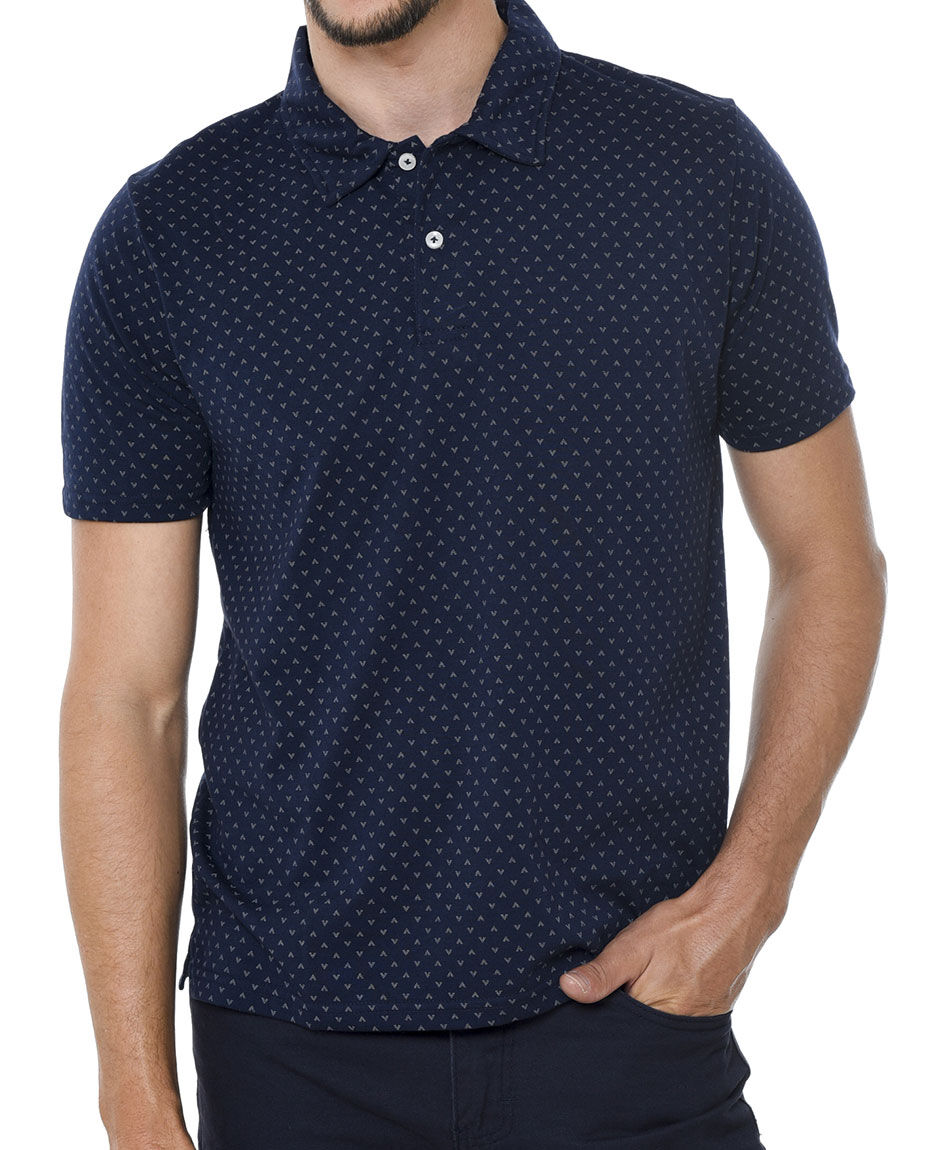 Polera polo estampada