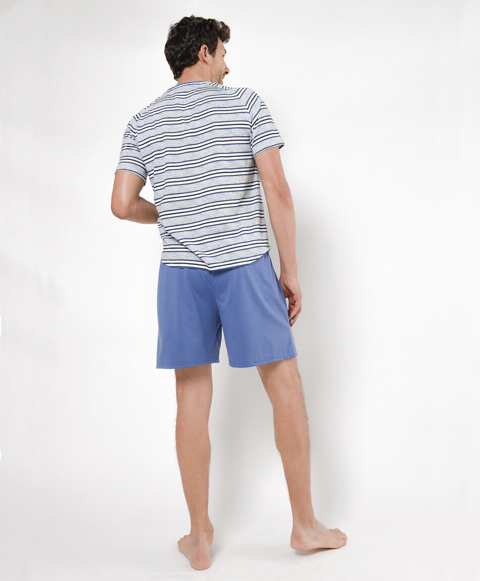 Pijama hombre rayas bolsillo 2 piezas