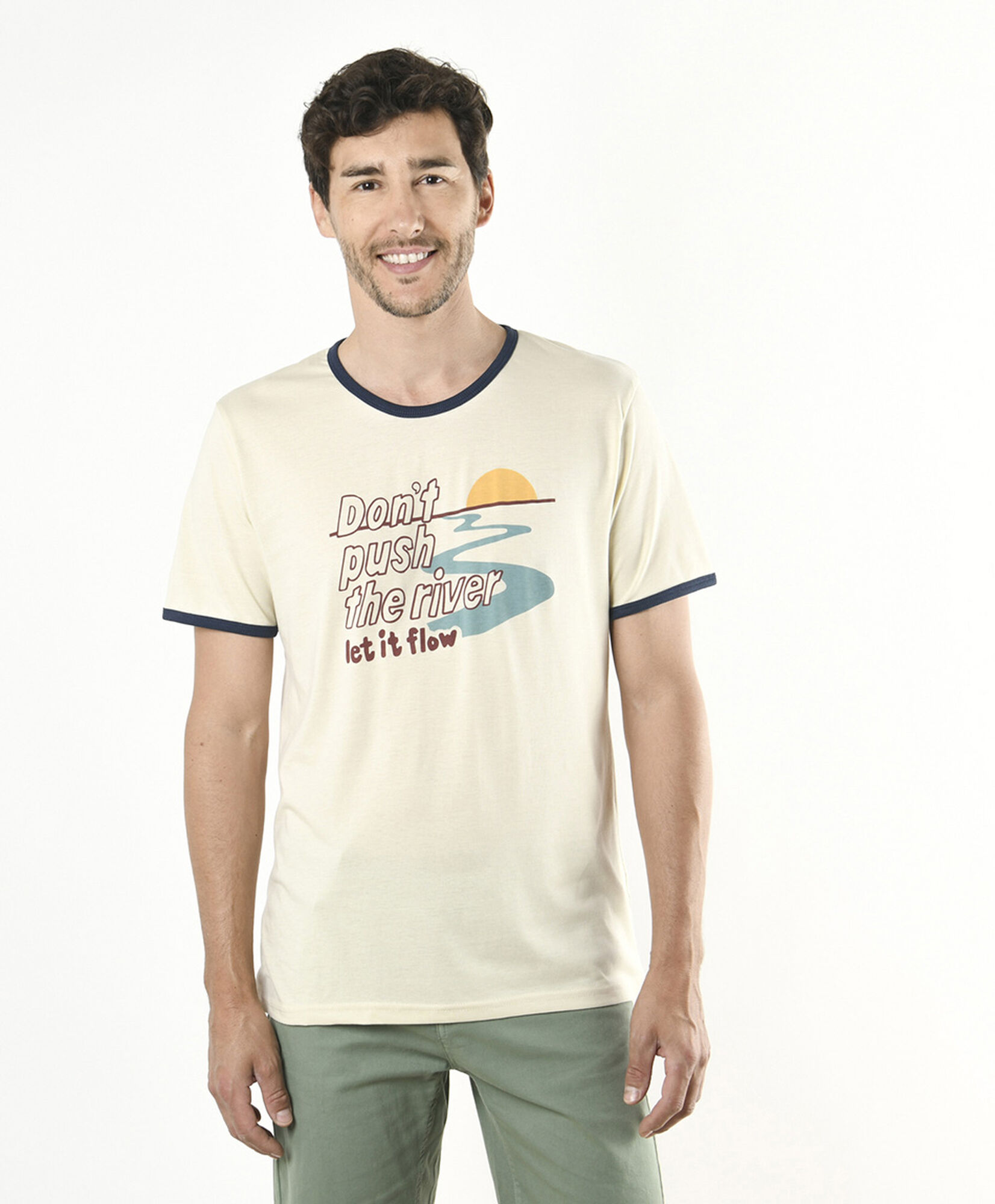Polera hombre frase río Polera hombre frase río