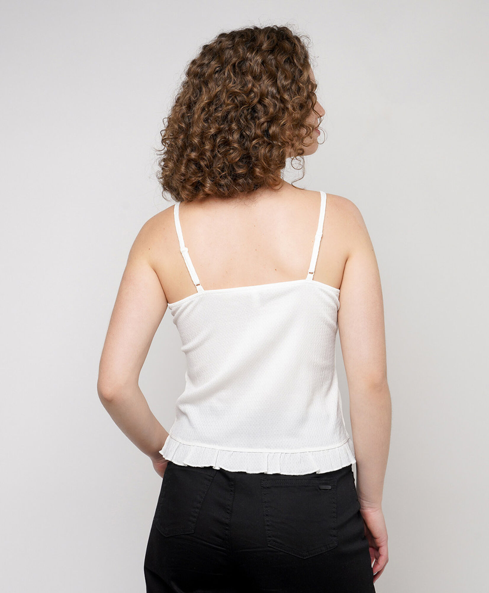 Polera mujer top vuelos inferior Polera mujer top vuelos inferior