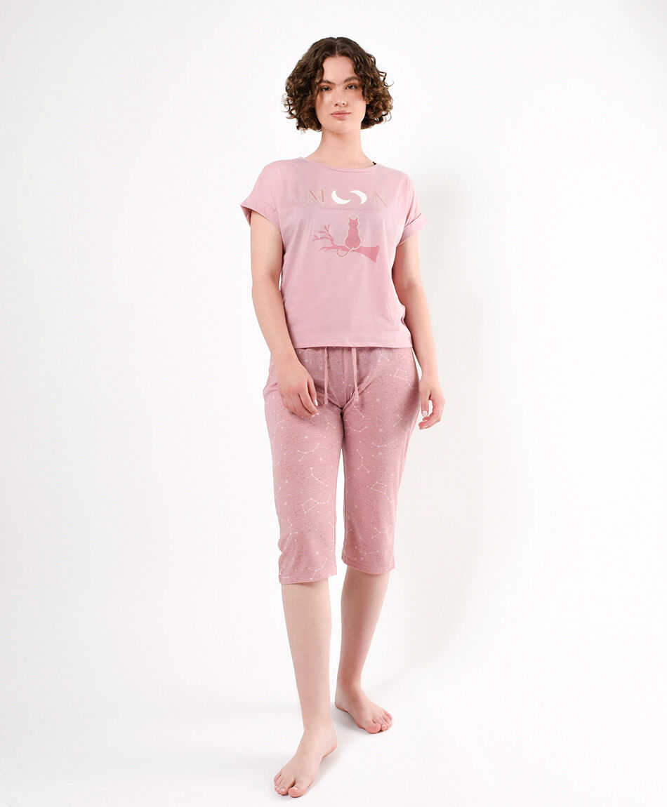 Pijama mujer capri gato