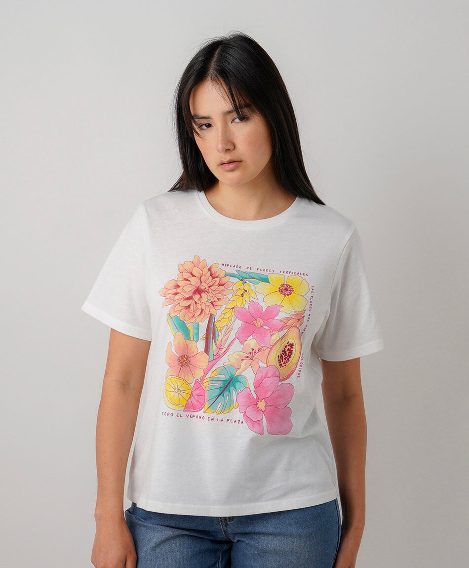 Polera mujer flor market