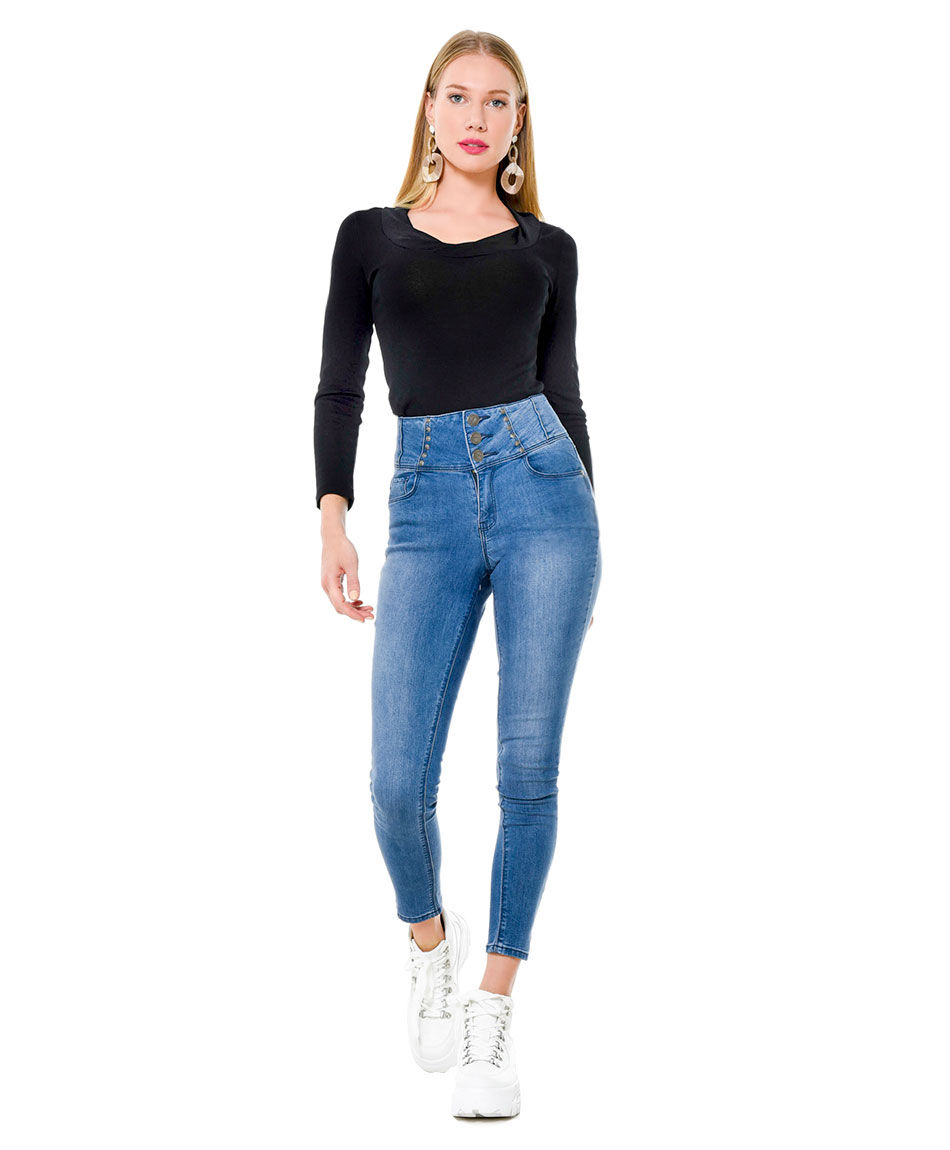 Jeans tiro alto