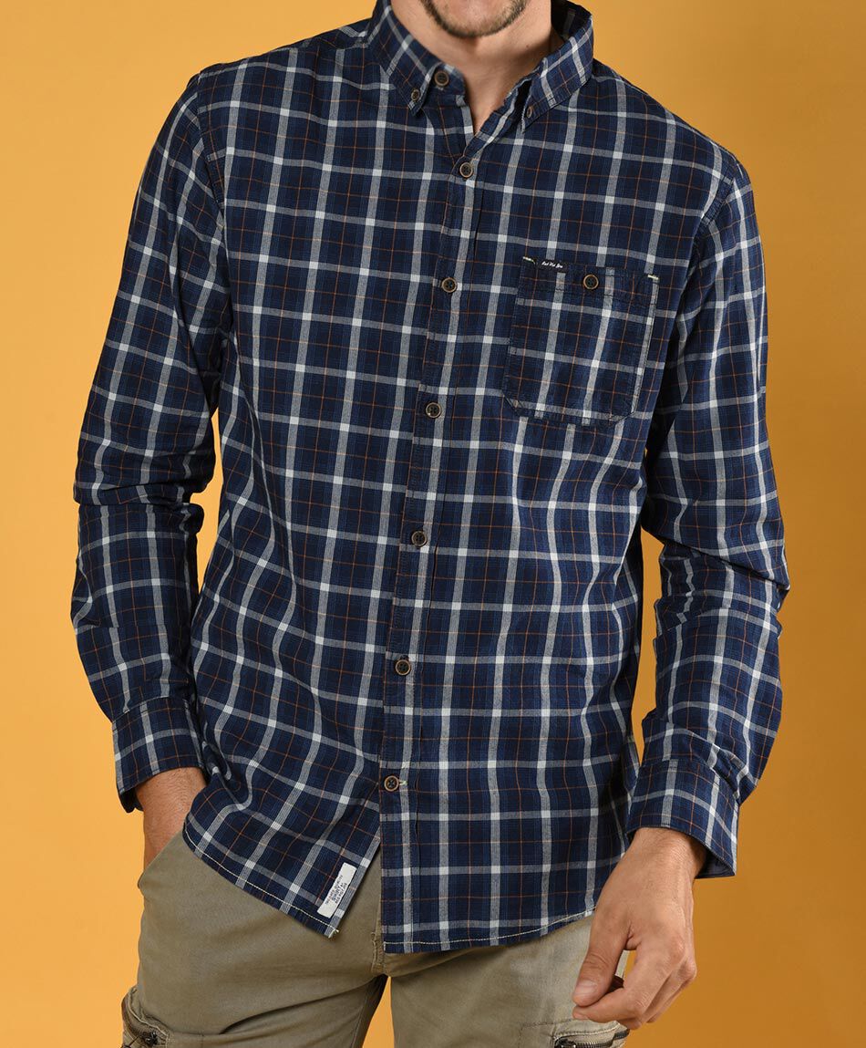 Camisa tart&aacute;n manga larga