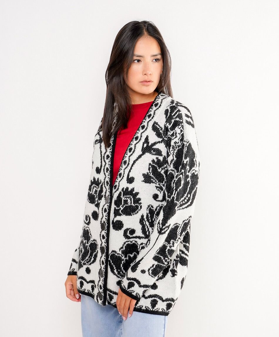 Cardigan mujer bordado flores