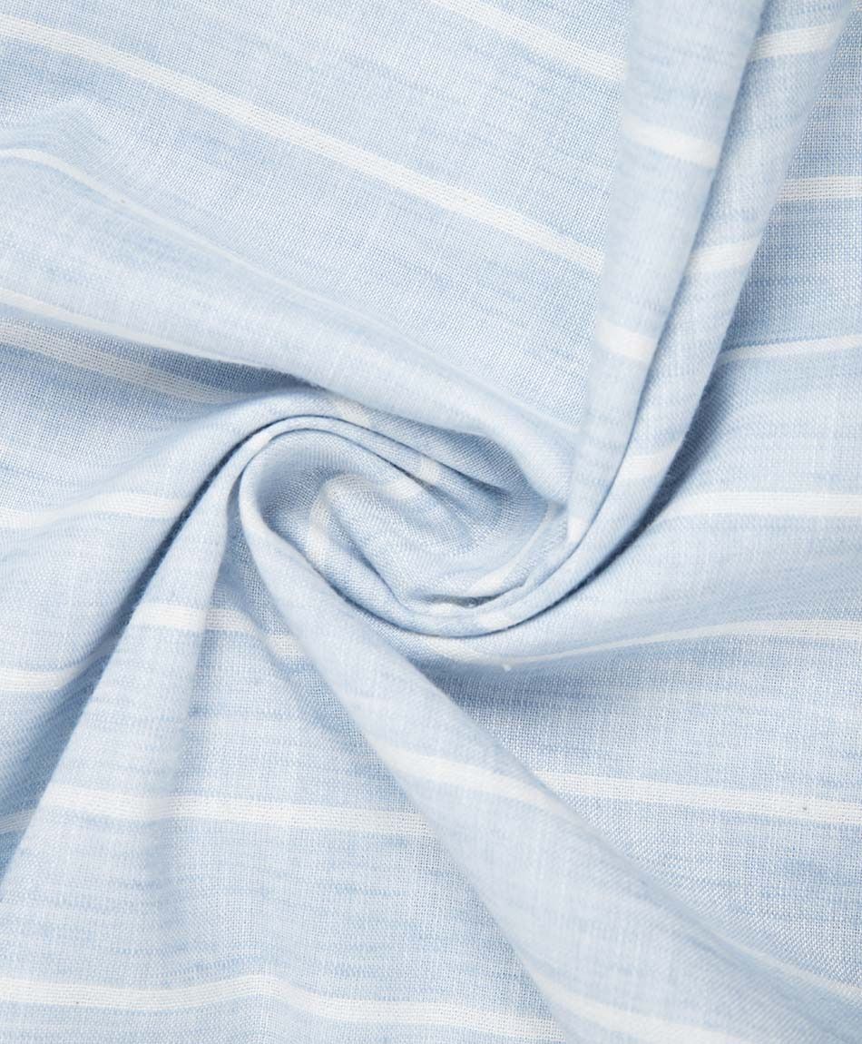 Camisa hombre l&iacute;neas lino celeste