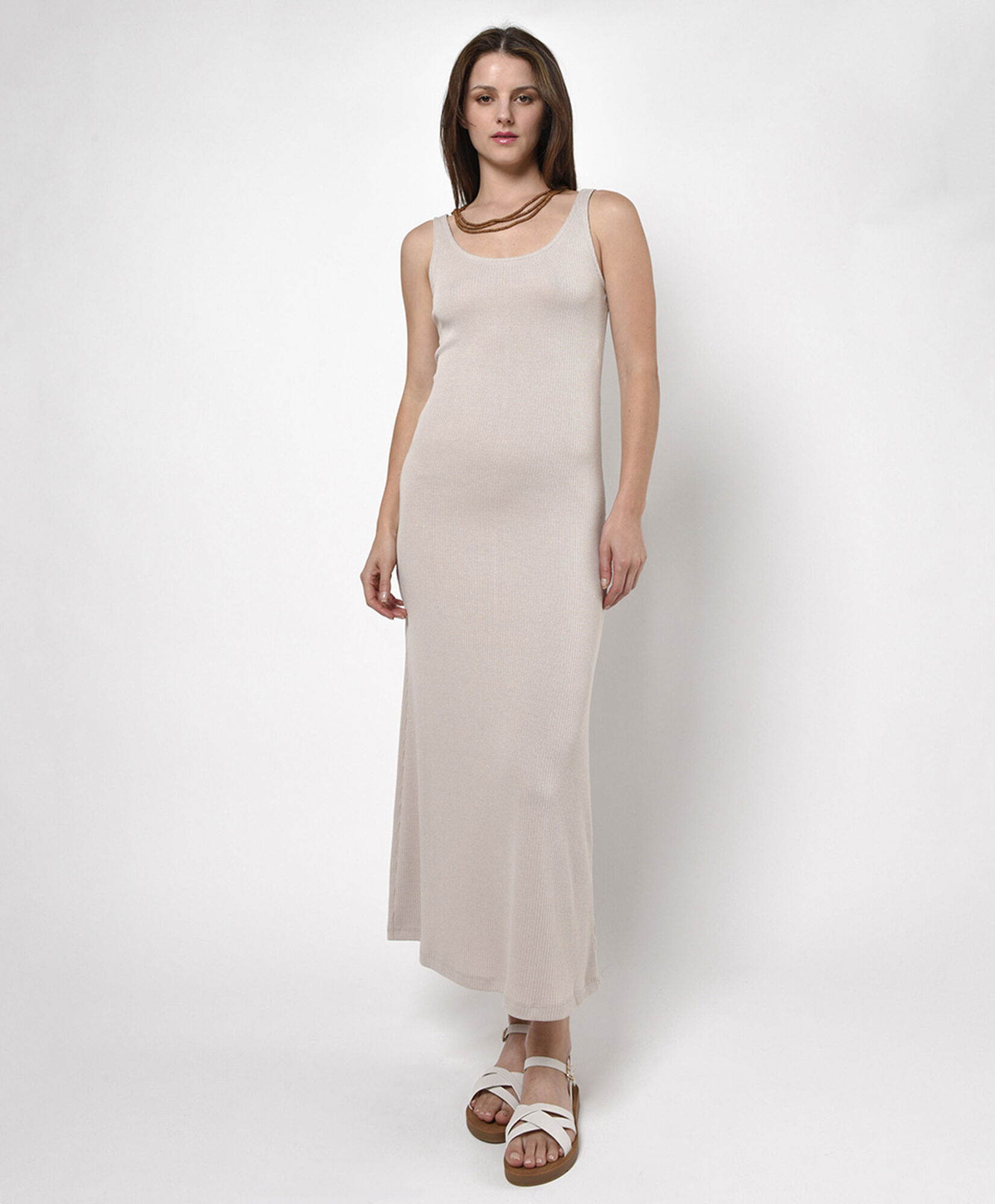 Vestido largo mujer acanalado Vestido largo mujer acanalado