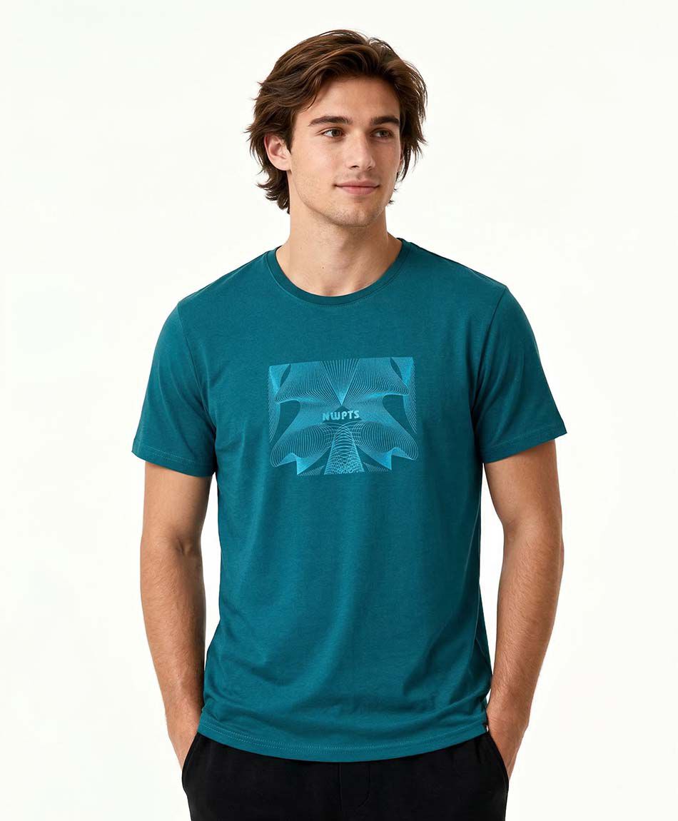 Polera deportiva hombre cuadro ondas
